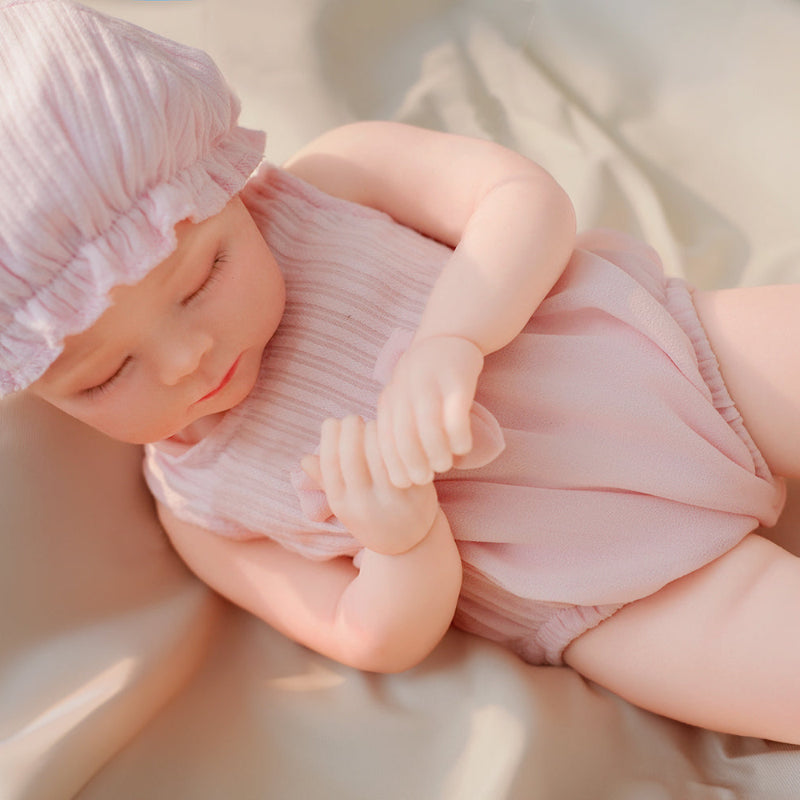 16in Full Silicone Reborn Baby Doll "Blossom" - Lifelike Newborn with Pink Outfit, 1.76kg Weighted Body for Realistic Touch