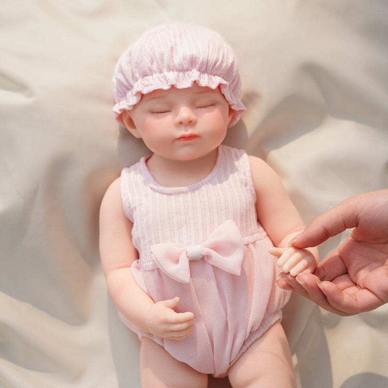 16in Full Silicone Reborn Baby Doll "Blossom" - Lifelike Newborn with Pink Outfit, 1.76kg Weighted Body for Realistic Touch