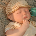 16in Full Silicone Reborn Baby Doll "Oatmeal" - Lifelike Infant with Beige Knitted Outfit, 1.65kg Weighted Body for Realistic Hold