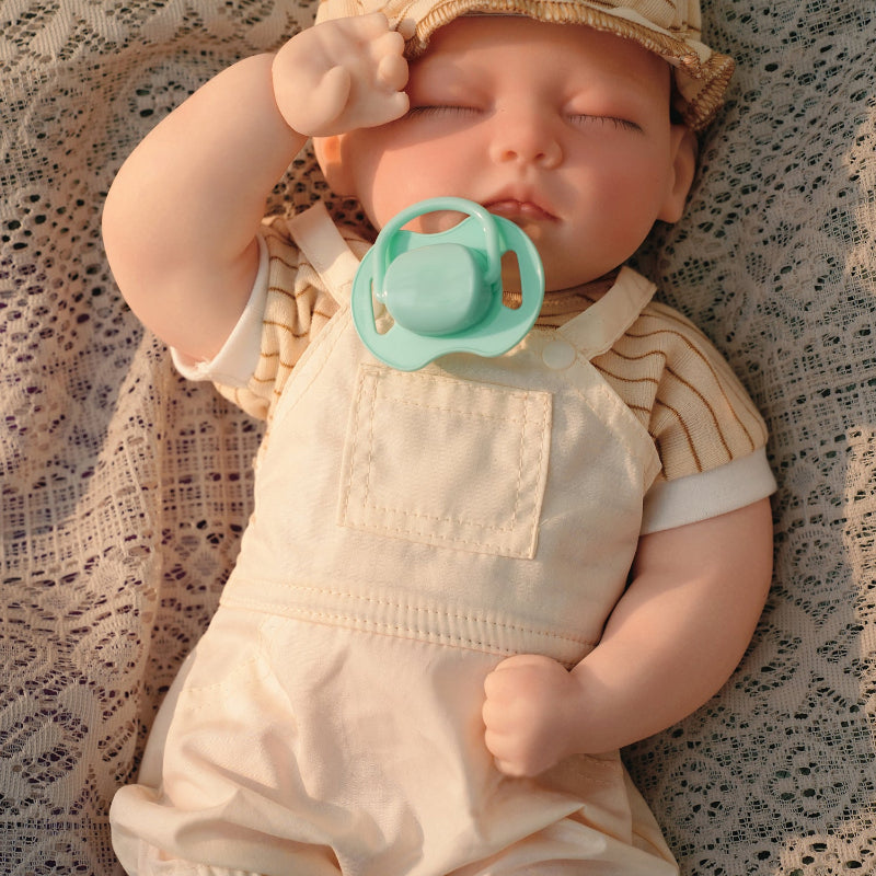 16in Full Silicone Reborn Baby Doll "Oatmeal" - Lifelike Infant with Beige Knitted Outfit, 1.65kg Weighted Body for Realistic Hold