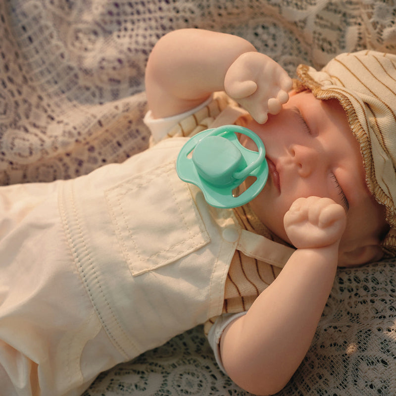 16in Full Silicone Reborn Baby Doll "Oatmeal" - Lifelike Infant with Beige Knitted Outfit, 1.65kg Weighted Body for Realistic Hold