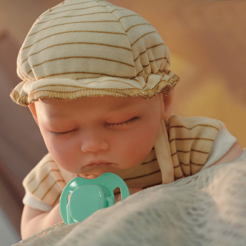 16in Full Silicone Reborn Baby Doll "Oatmeal" - Lifelike Infant with Beige Knitted Outfit, 1.65kg Weighted Body for Realistic Hold