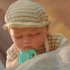 16in Full Silicone Reborn Baby Doll "Oatmeal" - Lifelike Infant with Beige Knitted Outfit, 1.65kg Weighted Body for Realistic Hold