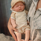 16in Full Silicone Reborn Baby Doll "Oatmeal" - Lifelike Infant with Beige Knitted Outfit, 1.65kg Weighted Body for Realistic Hold