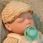 16in Full Silicone Reborn Baby Doll "Oatmeal" - Lifelike Infant with Beige Knitted Outfit, 1.65kg Weighted Body for Realistic Hold