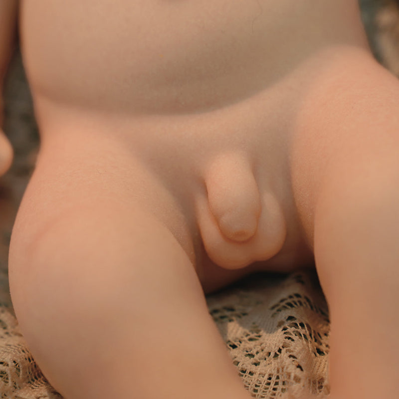 16in Full Silicone Reborn Baby Doll "Oatmeal" - Lifelike Infant with Beige Knitted Outfit, 1.65kg Weighted Body for Realistic Hold