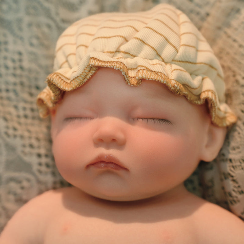 16in Full Silicone Reborn Baby Doll "Oatmeal" - Lifelike Infant with Beige Knitted Outfit, 1.65kg Weighted Body for Realistic Hold