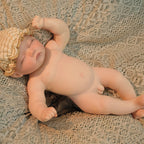 16in Full Silicone Reborn Baby Doll "Oatmeal" - Lifelike Infant with Beige Knitted Outfit, 1.65kg Weighted Body for Realistic Hold