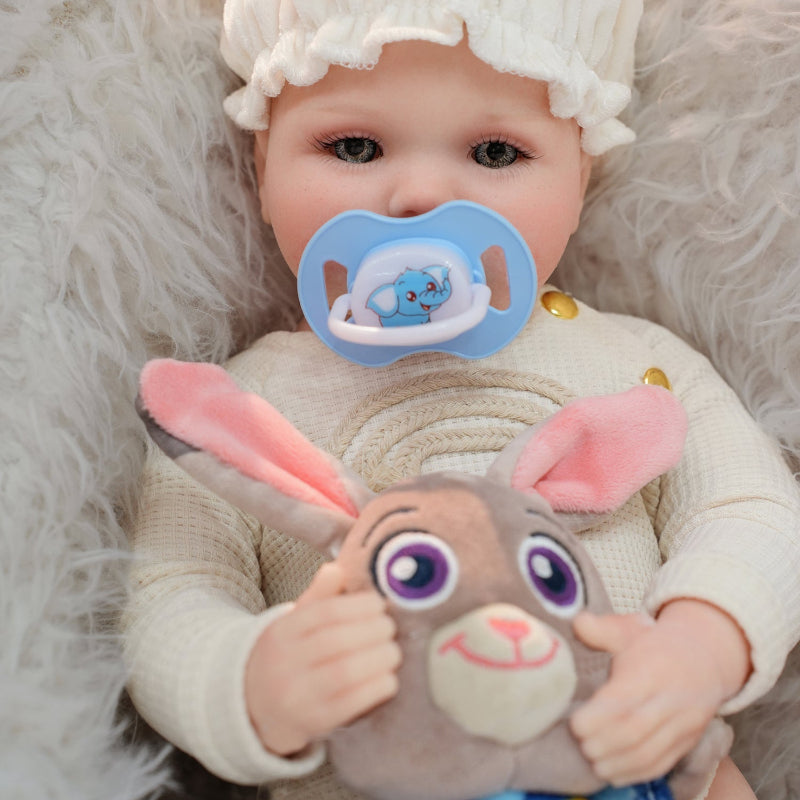 16in Full Silicone Reborn Baby Doll "Snowball" - Realistic Newborn with White Outfit & Hat, 1.65kg Weighted Body for Lifelike Feel