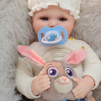 16in Full Silicone Reborn Baby Doll "Snowball" - Realistic Newborn with White Outfit & Hat, 1.65kg Weighted Body for Lifelike Feel