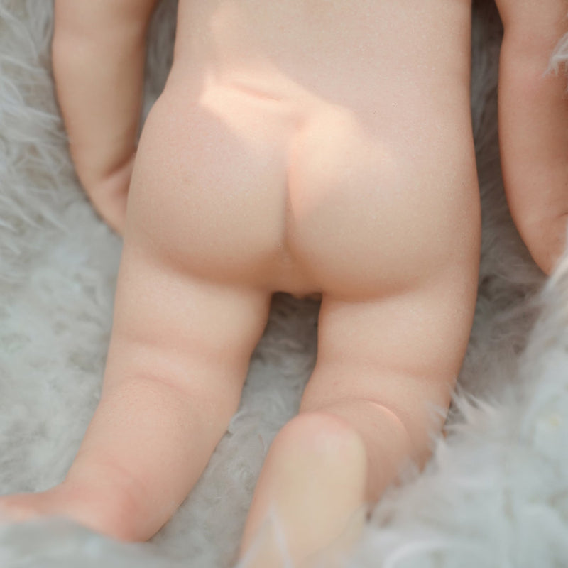 16in Full Silicone Reborn Baby Doll "Snowball" - Realistic Newborn with White Outfit & Hat, 1.65kg Weighted Body for Lifelike Feel