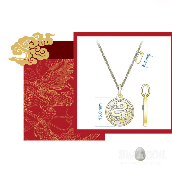 ❗❗❗A Flash Sale- Buddha Stones 925 Sterling Silver Tridacna Stone Year of the Dragon Fu Character Luck Strength