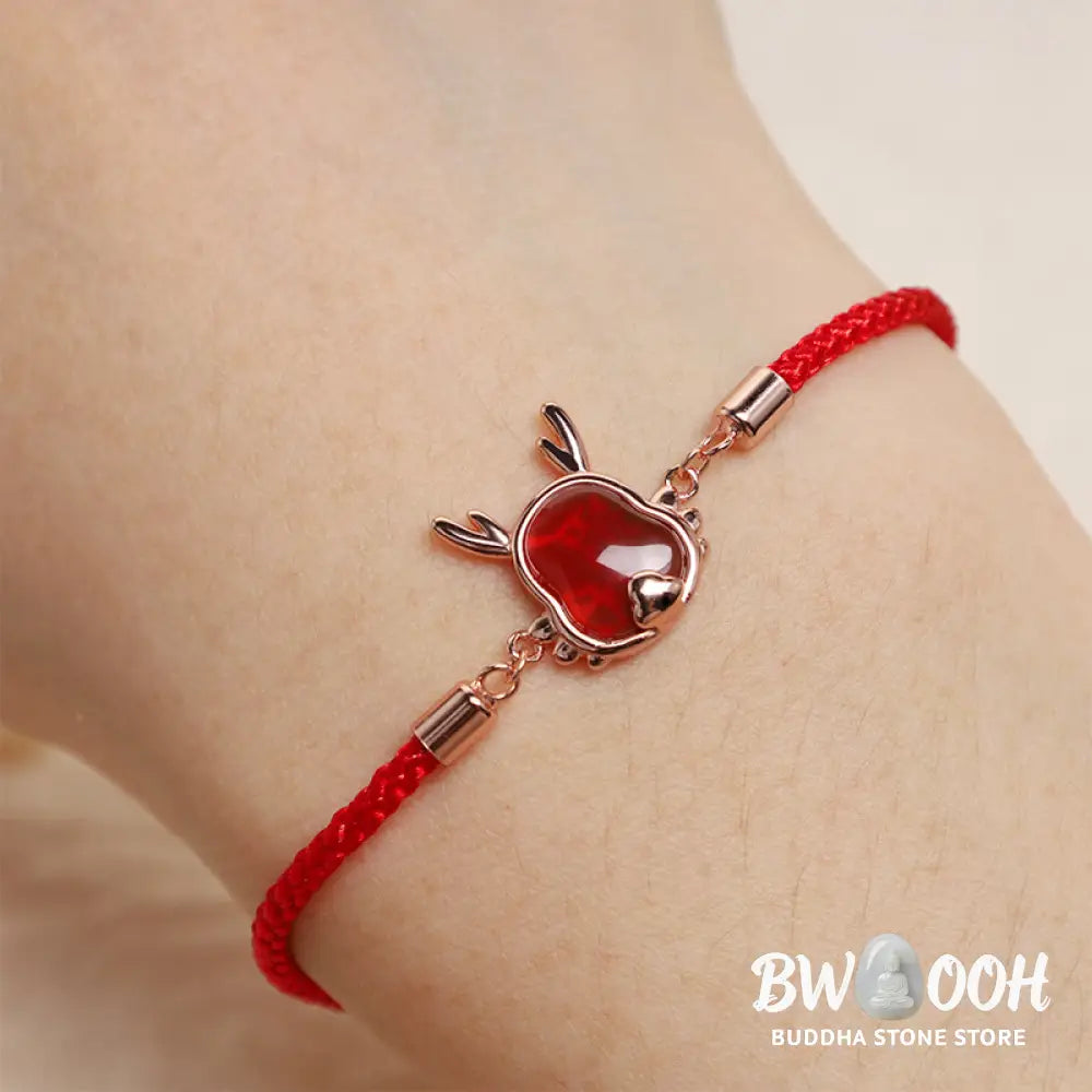 ❗❗❗A Flash Sale- Buddha Stones 925 Sterling Silver Year of the Dragon Natural Red Agate Dragon Attract Fortune Fu
