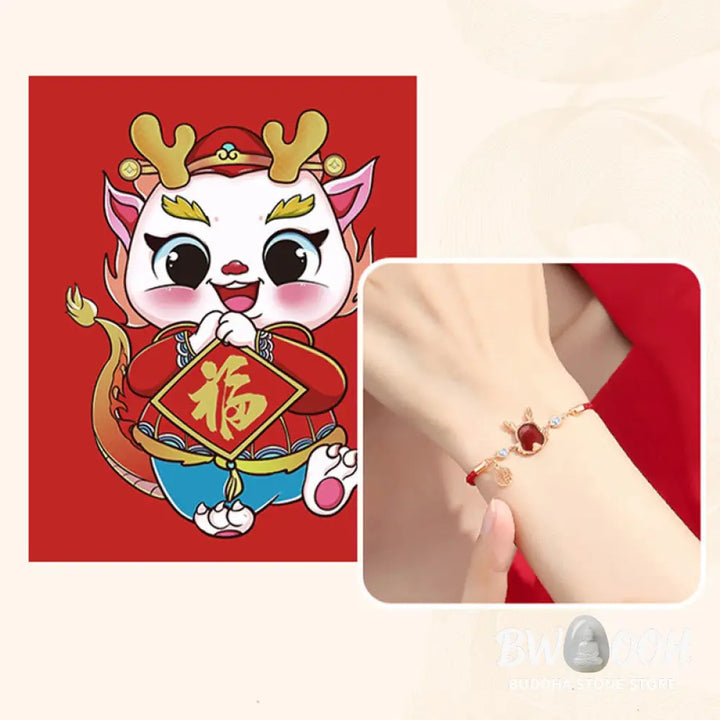 ❗❗❗A Flash Sale- Buddha Stones 925 Sterling Silver Year of the Dragon Natural Red Agate Dragon Attract Fortune Fu