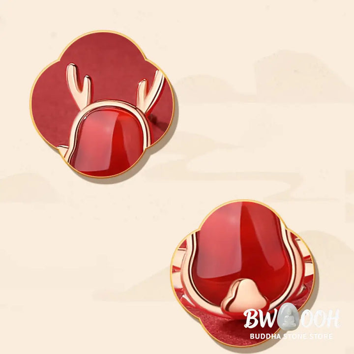 ❗❗❗A Flash Sale- Buddha Stones 925 Sterling Silver Year of the Dragon Natural Red Agate Dragon Attract Fortune Fu