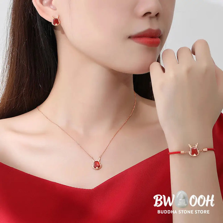 ❗❗❗A Flash Sale- Buddha Stones 925 Sterling Silver Year of the Dragon Natural Red Agate Dragon Attract Fortune Fu