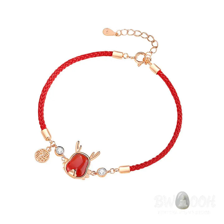 ❗❗❗A Flash Sale- Buddha Stones 925 Sterling Silver Year of the Dragon Natural Red Agate Dragon Attract Fortune Fu