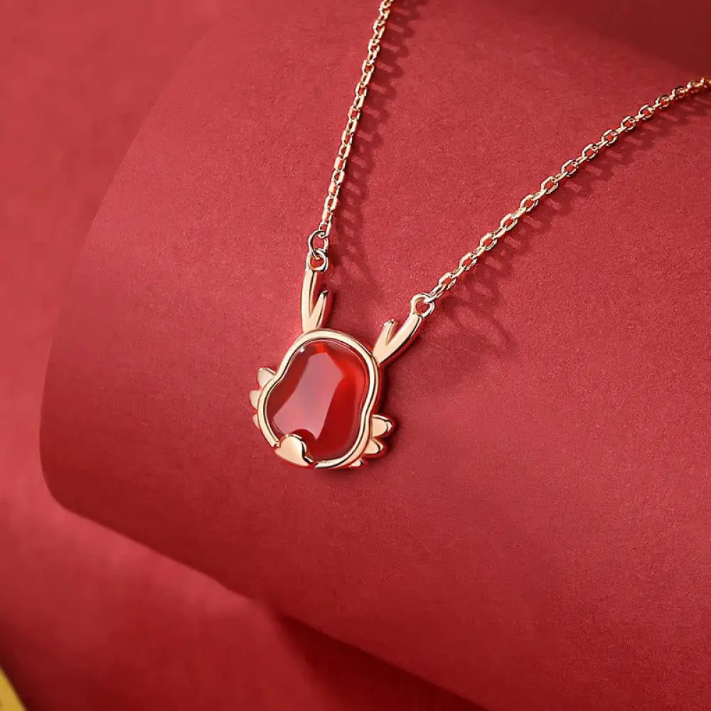 ❗❗❗A Flash Sale- Buddha Stones 925 Sterling Silver Year of the Dragon Natural Red Agate Dragon Attract Fortune Fu