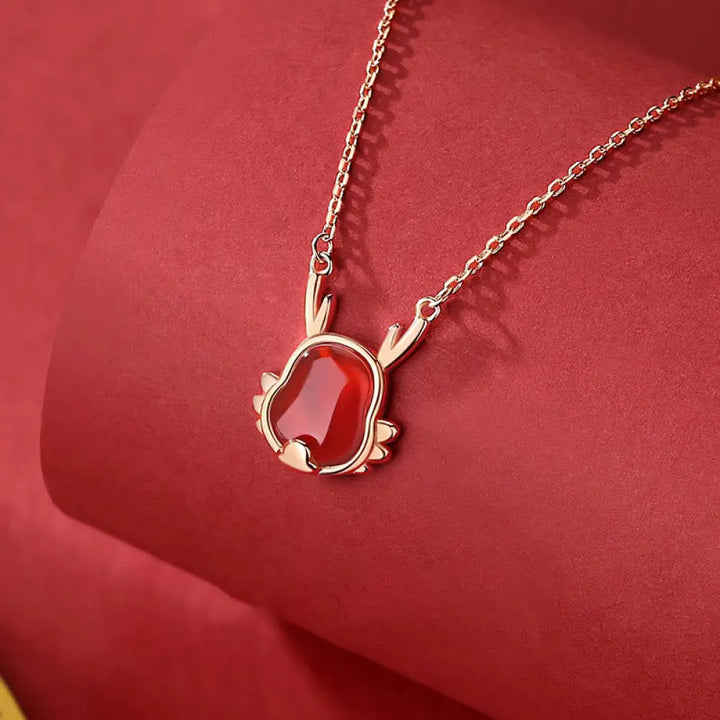 ❗❗❗A Flash Sale- Buddha Stones 925 Sterling Silver Year of the Dragon Natural Red Agate Dragon Attract Fortune Fu