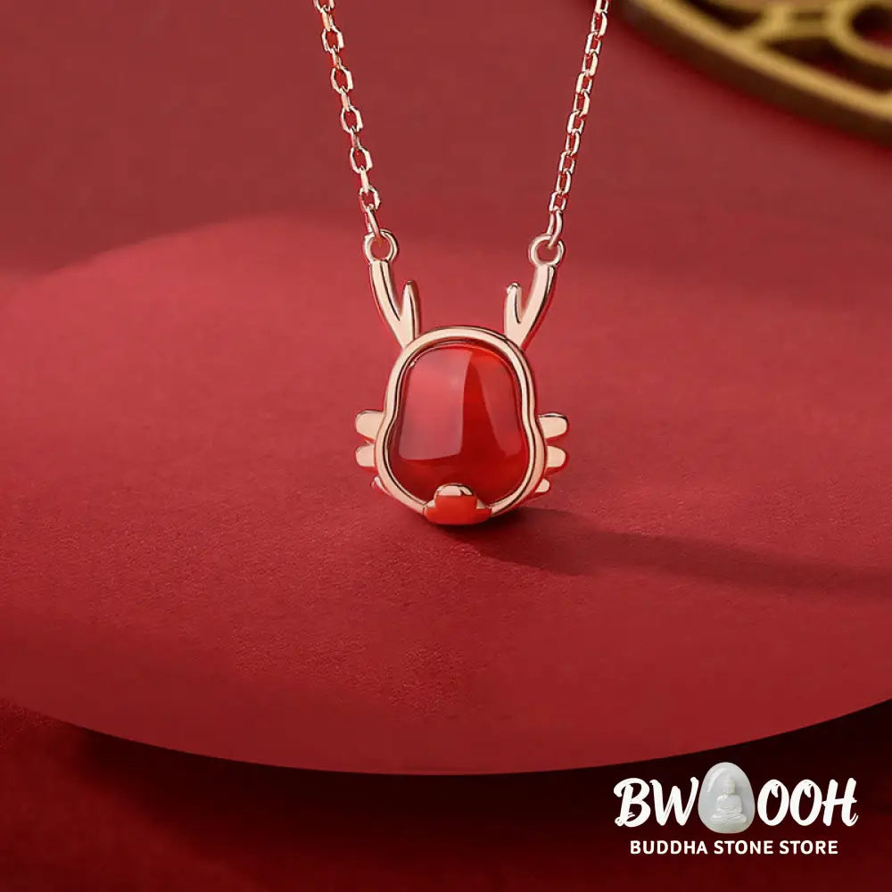 ❗❗❗A Flash Sale- Buddha Stones 925 Sterling Silver Year of the Dragon Natural Red Agate Dragon Attract Fortune Fu
