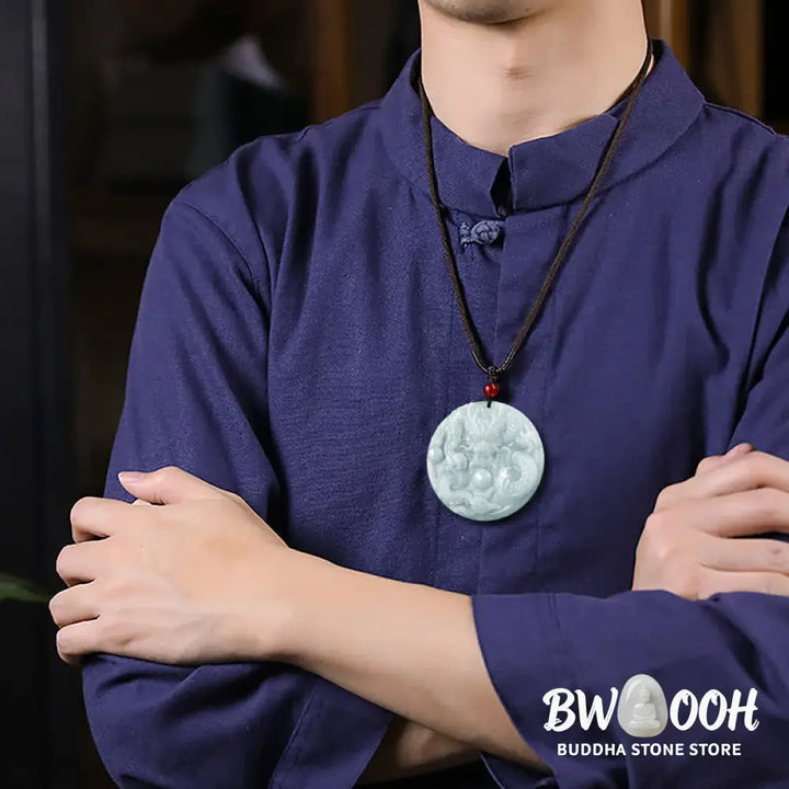 ❗❗❗A Flash Sale- Buddha Stones Chinese Zodiac Dragon Jade Success Amulet String Necklace - BWOOOH