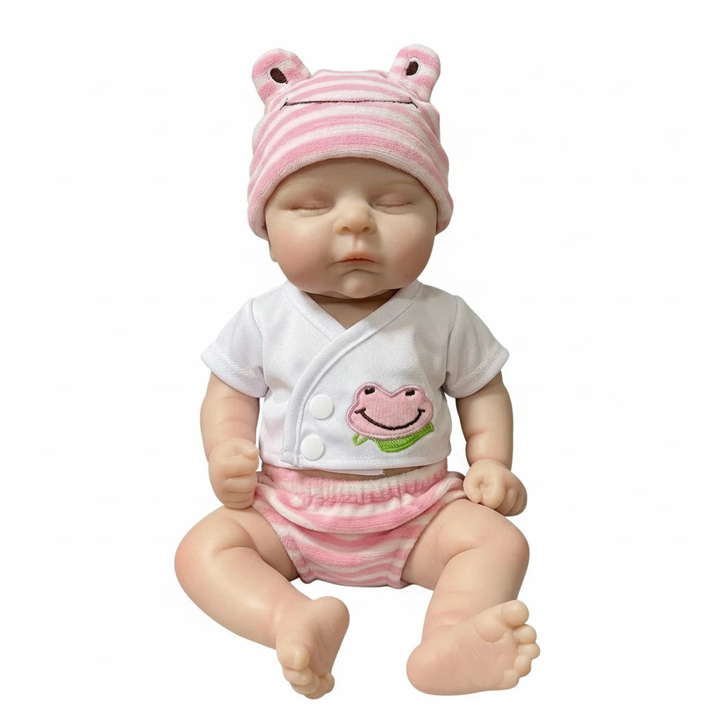 "Pink and Chubby" 12-inch Healing Rebirth Doll - Medical-grade Silicone, Realistic Mouth Movement