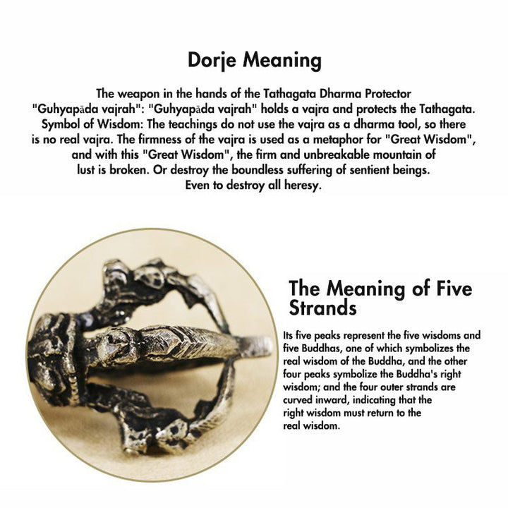 BWOOOH Tibetan Meditation Bell and Vajra Dorje Copper Decoration Set | spiritual healing bracelet