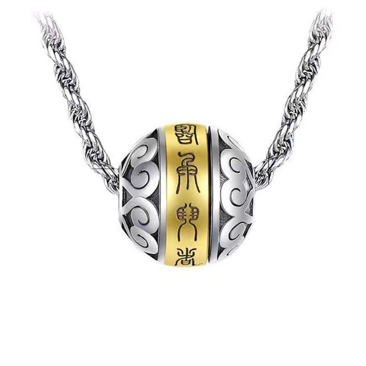 BWOOOH Taoist Nine Character Mantra Amulet Balance Rotatable Necklace Pendant