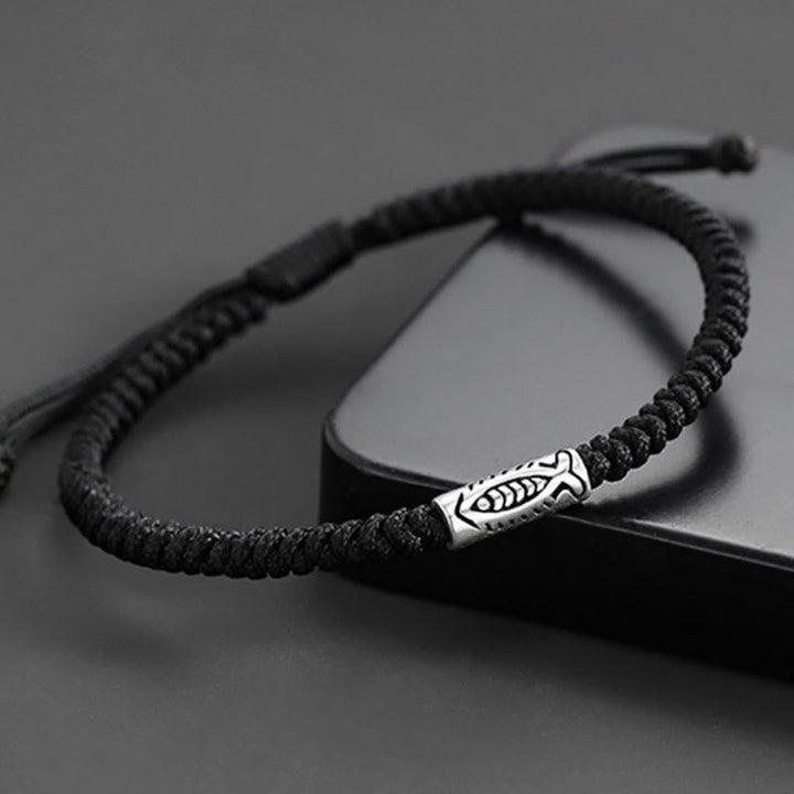 BWOOOH Tibet Koi Fish Wealth Black String Bracelet