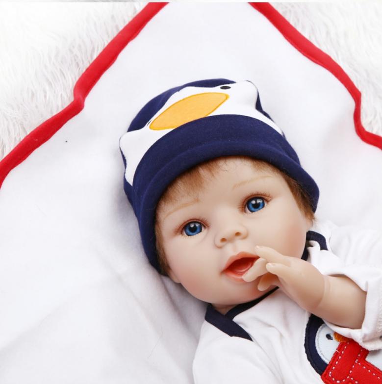 Noah Benjamin 22-inch Realistic Silicone Rebirth Doll - Soft Silicone Material, Taiwanese Acrylic Eyes, Hand-Inserted Mohair, Collector's Edition Doll