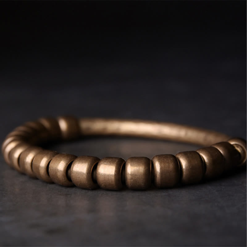 BWOOOH Simple Design Copper Brass Bead Luck Wealth Bracelet