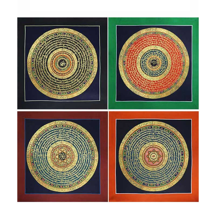 BWOOOH Tibetan Handmade Thangka Painting Spiritual Blessing Blind Box Random Color Pattern | natural stone Tibetan bracelet
