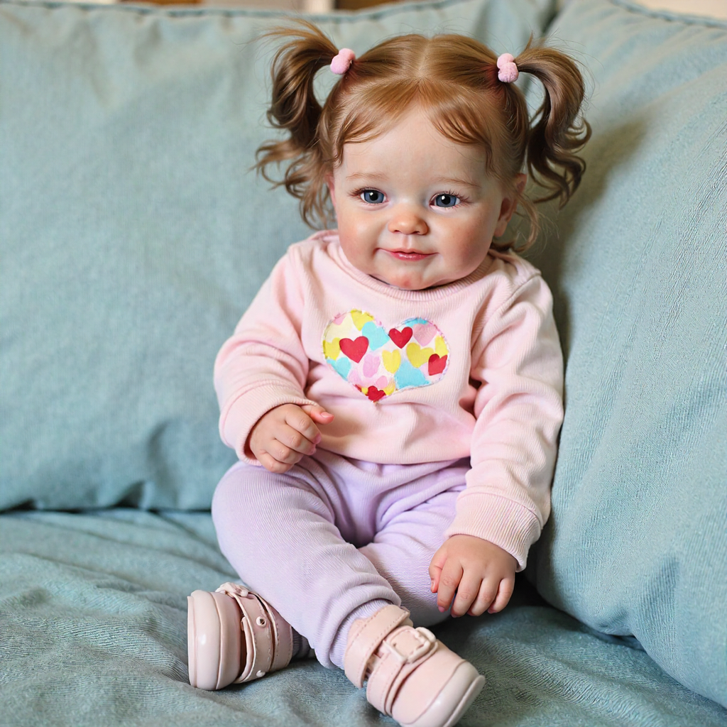 [New Series] 20" Handmade Reborn Baby Open Eyes Doll Girl Kelow with Heartbeat & Coos