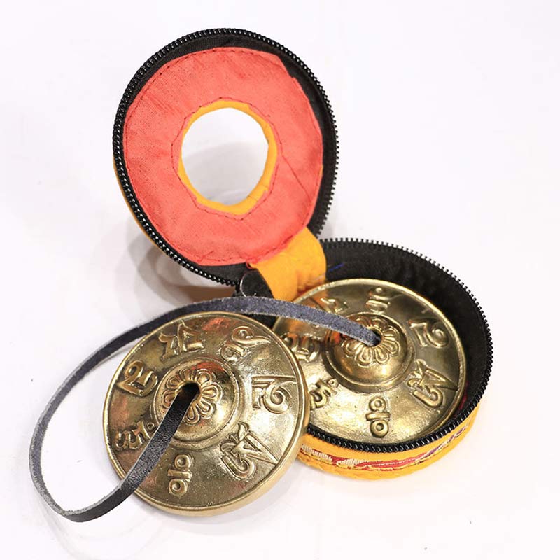 BWOOOH Tibetan Tingsha Bell Six True Words Dragon Copper Balance Decoration With Bag | spiritual healing bracelet
