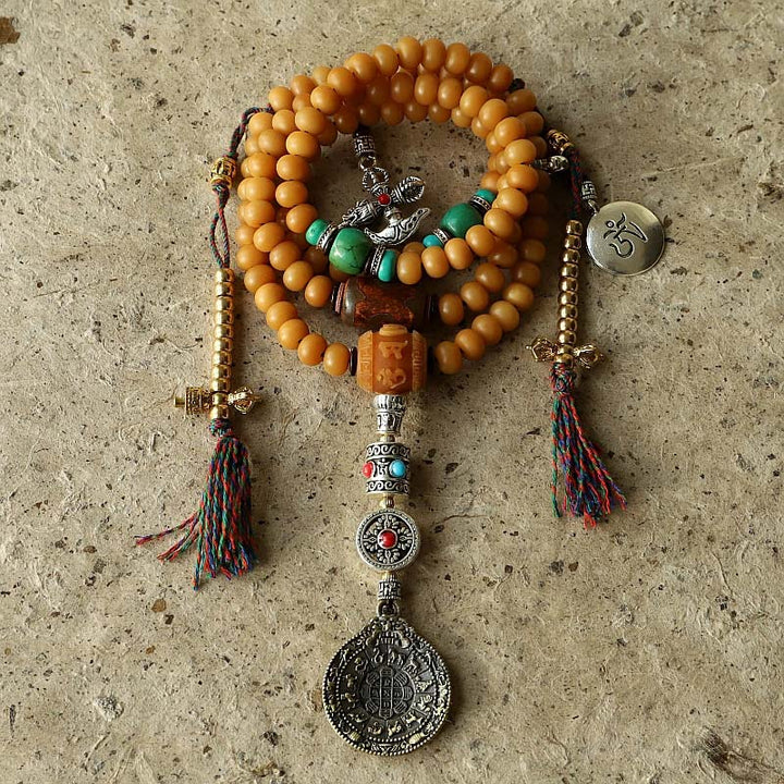 BWOOOH Tibet 108 Mala Beads Bodhi Seed Bagua Vajra Wealth Bracelet