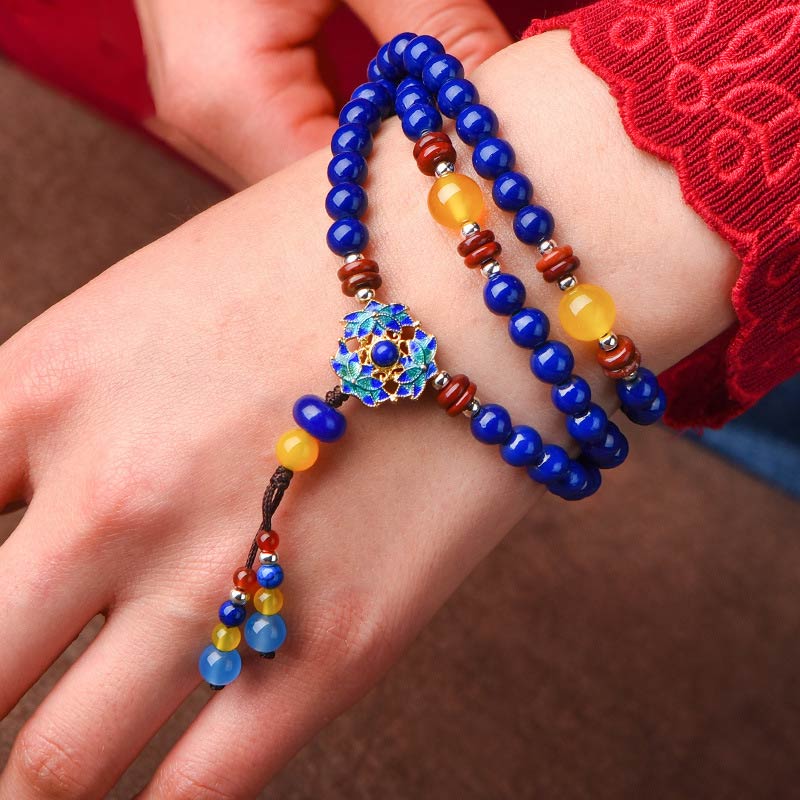 BWOOOH Lapis Lazuli Yellow Agate Positive Bracelet