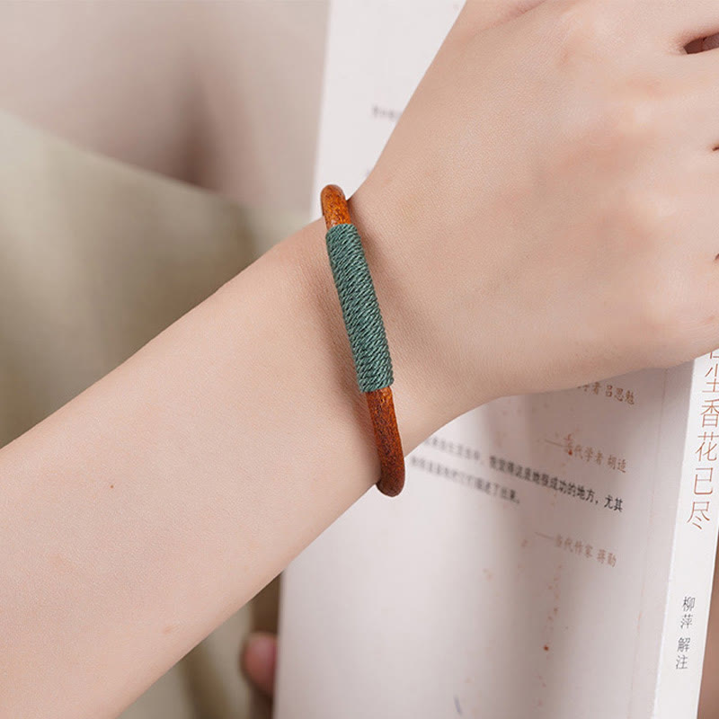 BWOOOH Tibetan Leather Handmade Five Elements Luck Braid String Buckle Bracelet