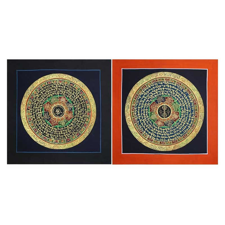 BWOOOH Tibetan Handmade Thangka Painting Spiritual Blessing Blind Box Random Color Pattern | natural stone Tibetan bracelet