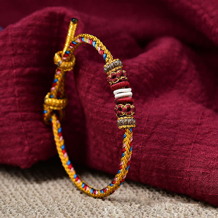 BWOOOH Handmade Dunhuang Color Luck Braid String Bracelet