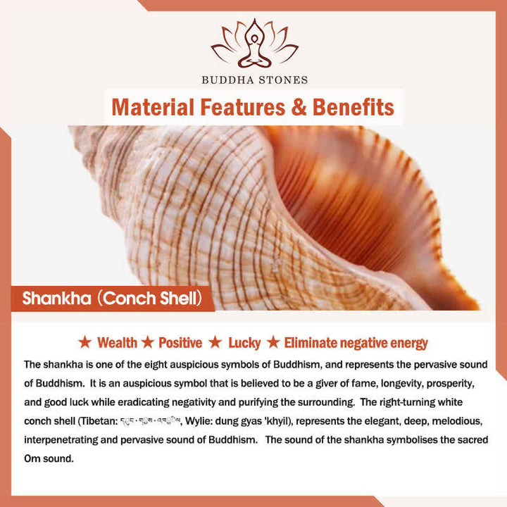 BWOOOH Tibetan Handmade Shankha Om Mani Padme Hum Buddha Conch Shell Lucky Decoration | Shell spiritual home decor