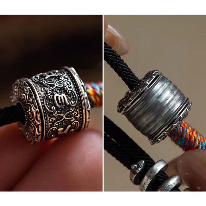 BWOOOH Tibetan Om Mani Padme Hum Carved Amulet Double Wrap Bracelet