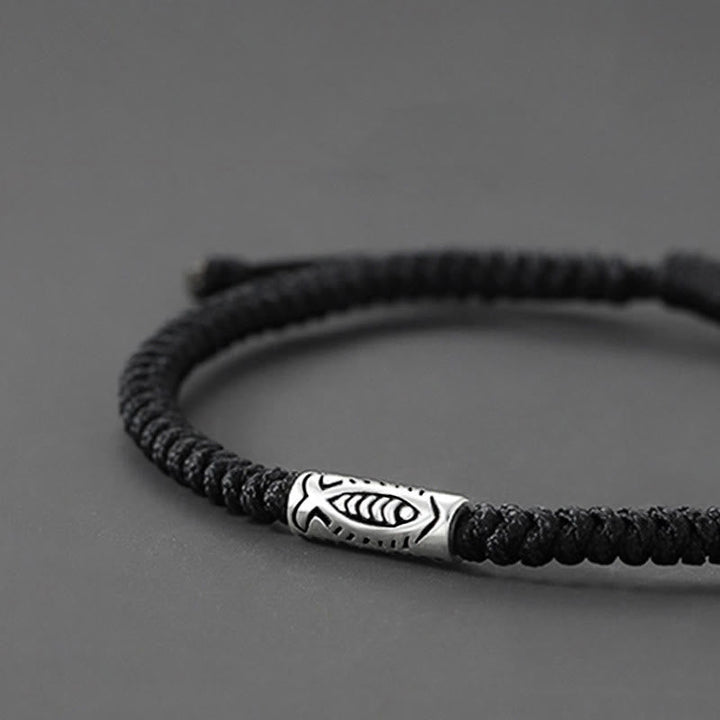 BWOOOH Tibet Koi Fish Wealth Black String Bracelet