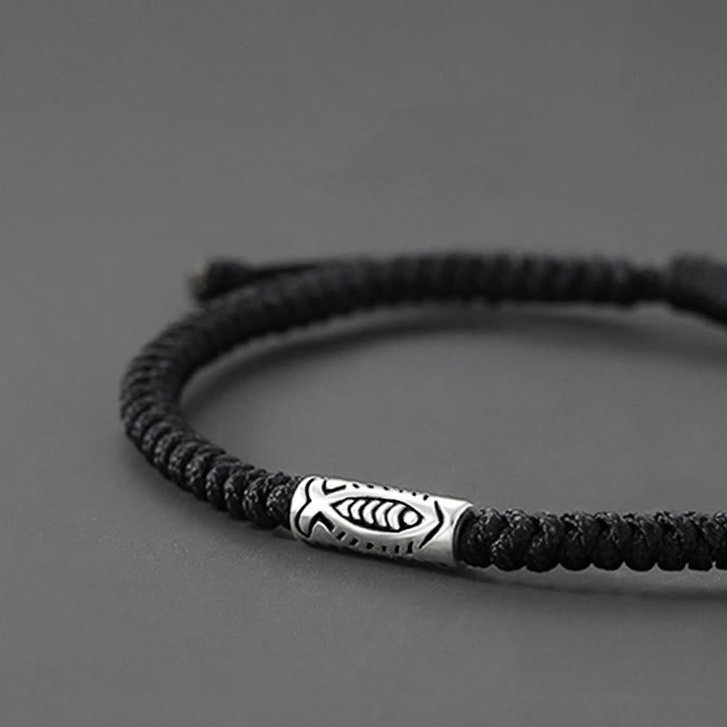 BWOOOH Tibet Koi Fish Wealth Black String Bracelet
