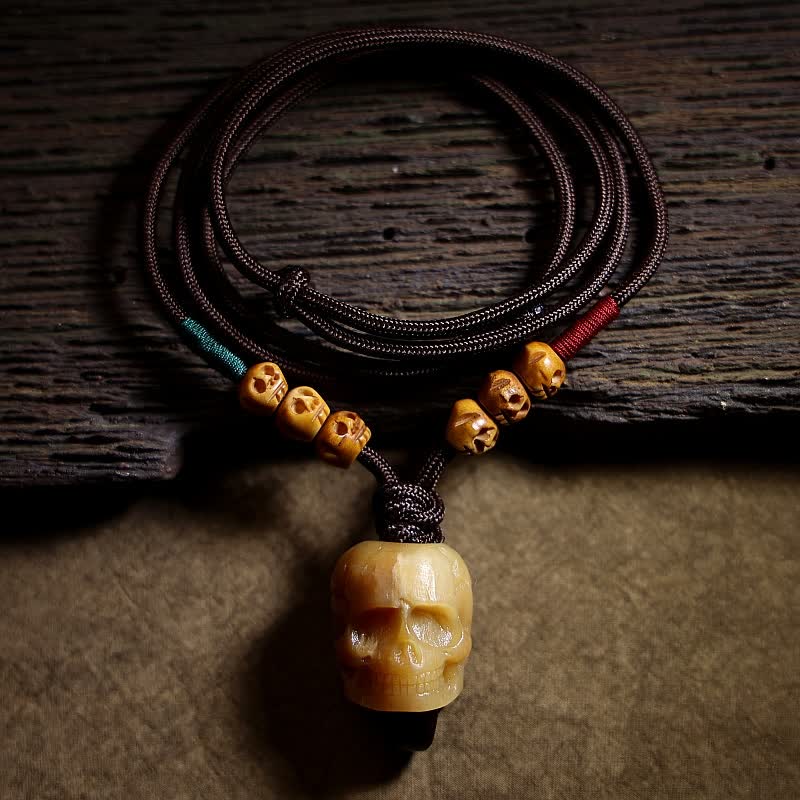 BWOOOH Tibetan camel bone skull Lord of the Corpse Forest protection necklace pendant — protection, luck &amp; transformation