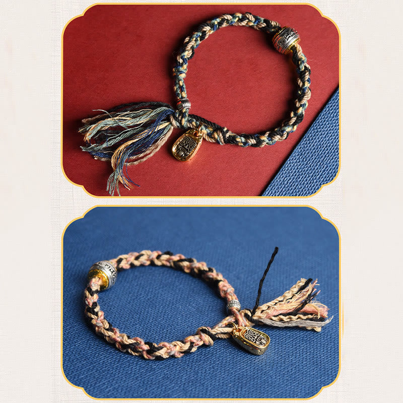 BWOOOH Zakiram Goddess of Wealth Om Mani Padme Hum Peace Handmade Bracelet