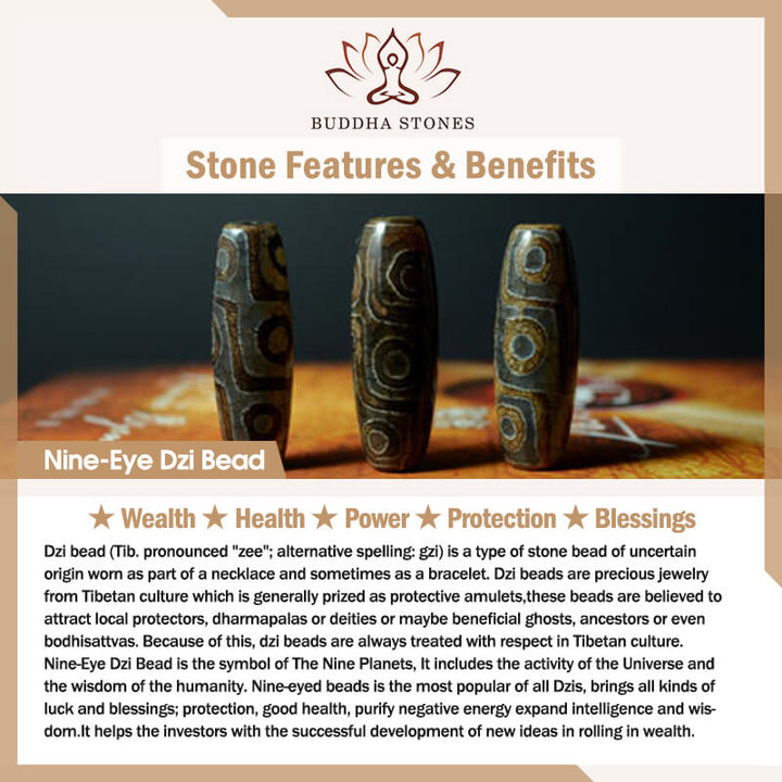 BWOOOH Tibetan Nine-Eye Dzi Bead Wealth Decoration
