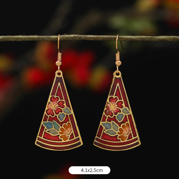 BWOOOH Lotus Butterfly Flower Alloy Copper Enlightenment Drop Earrings