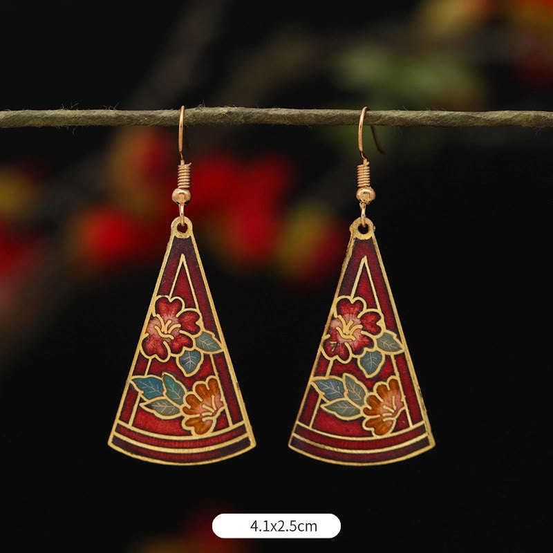 BWOOOH Lotus Butterfly Flower Alloy Copper Enlightenment Drop Earrings