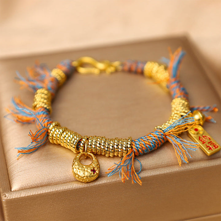 BWOOOH Handmade Tibetan Lucky Fortune Multicolored Rope Braid Bracelet