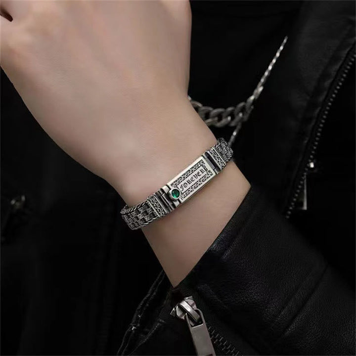 BWOOOH Tibetan Om Mani Padme Hum Tang Dynasty Flower Design Copper Peace Chain Bracelet